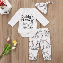 Load image into Gallery viewer, Daddy's Hunting Buddy Romper Outfit
