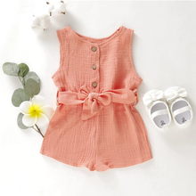 Load image into Gallery viewer, Button Up Bow Romper
