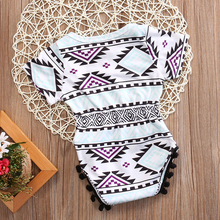 Load image into Gallery viewer, Geometric Pattern Tassel Romper (2 Colors)
