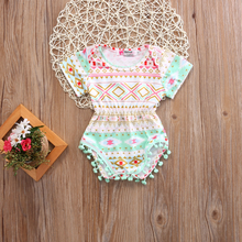 Load image into Gallery viewer, Geometric Pattern Tassel Romper (2 Colors)
