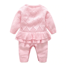 Load image into Gallery viewer, Knitted Heart Skirt Romper (2 Colors)
