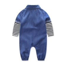 Load image into Gallery viewer, Jeans Striped Jumpsuit

