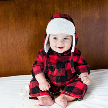 Load image into Gallery viewer, Plaid Jumpsuit with Matching Hat
