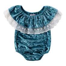 Load image into Gallery viewer, Lace Velvet Romper
