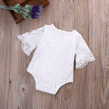 Load image into Gallery viewer, Long Sleeve Lace Romper Baby Girl Outfit
