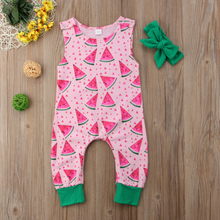 Load image into Gallery viewer, Watermelon Romper with Headband
