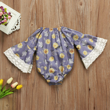 Load image into Gallery viewer, Floral Flare Sleeve Romper
