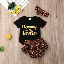 Load image into Gallery viewer, Mommy is My Bestie Leopard Print Bloomers Outfit
