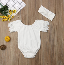Load image into Gallery viewer, Lace Romper with Headband (Multiple Colors)
