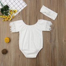 Load image into Gallery viewer, Lace Romper with Headband (Multiple Colors)
