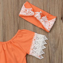 Load image into Gallery viewer, Lace Romper with Headband (Multiple Colors)
