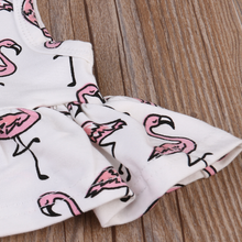Load image into Gallery viewer, Flamingo Crop Top Bloomers Outfit
