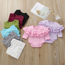 Load image into Gallery viewer, Ruffle Trim Onesie (Multiple Colors)
