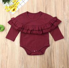 Load image into Gallery viewer, Ruffle Trim Onesie (Multiple Colors)
