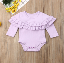 Load image into Gallery viewer, Ruffle Trim Onesie (Multiple Colors)
