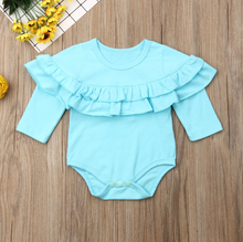 Load image into Gallery viewer, Ruffle Trim Onesie (Multiple Colors)
