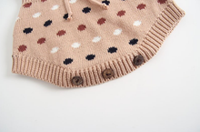 Load image into Gallery viewer, Knitted Polka Dot Onesie
