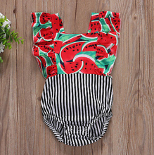 Load image into Gallery viewer, Striped Watermelon Romper
