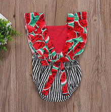 Load image into Gallery viewer, Striped Watermelon Romper
