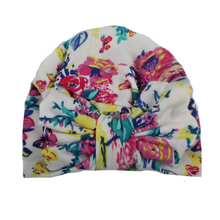 Load image into Gallery viewer, Floral Bow Beanie Hat
