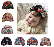 Load image into Gallery viewer, Floral Bow Beanie Hat
