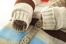 Load image into Gallery viewer, Multi Striped Knitted Winter Romper
