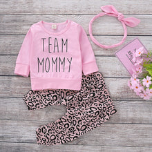 Load image into Gallery viewer, Pink Team Mommy Leopard Print Outfit

