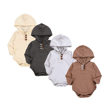 Load image into Gallery viewer, Button Hoodie Romper (Multiple Colors)
