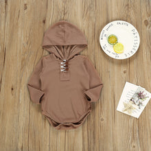 Load image into Gallery viewer, Button Hoodie Romper (Multiple Colors)
