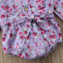 Load image into Gallery viewer, Floral Collar Romper with Headband
