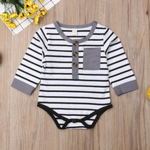 Load image into Gallery viewer, Button Up Striped Onesie
