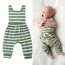 Load image into Gallery viewer, Olive Striped Romper
