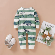 Load image into Gallery viewer, Striped Dinosaur Onesie
