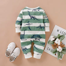 Load image into Gallery viewer, Striped Dinosaur Onesie
