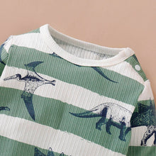 Load image into Gallery viewer, Striped Dinosaur Onesie
