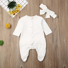 Load image into Gallery viewer, Ruffle Onesie with Headband (Multiple Colors)
