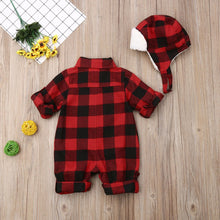Load image into Gallery viewer, Plaid Jumpsuit with Matching Hat
