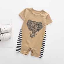 Load image into Gallery viewer, Striped Tribal Elephant Onesie
