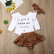 Load image into Gallery viewer, Baby Girl I Got it From My Mama Leopard Print Outfit
