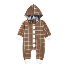 Load image into Gallery viewer, Plaid Button Hooded Romper (Multiple Colors)
