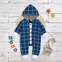 Load image into Gallery viewer, Plaid Button Hooded Romper (Multiple Colors)
