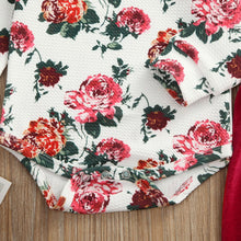 Load image into Gallery viewer, Floral Off Shoulder Onesie with Velvet Pants Outfit
