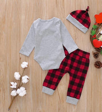 Load image into Gallery viewer, Plaid Ladies I Have Arrived Bow Tie Outfit with Hat
