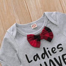 Load image into Gallery viewer, Plaid Ladies I Have Arrived Bow Tie Outfit with Hat

