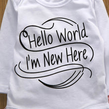 Load image into Gallery viewer, Hello World Romper Teepee Outfit
