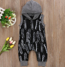 Load image into Gallery viewer, Hooded Feather Romper (Short or Long Sleeve)
