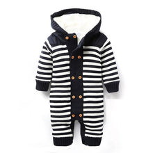Load image into Gallery viewer, Striped Winter Knitted Romper (Multiple Colors)
