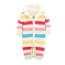 Load image into Gallery viewer, Multi Striped Knitted Winter Romper
