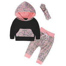 Load image into Gallery viewer, Pink Floral Hoodie Outfit
