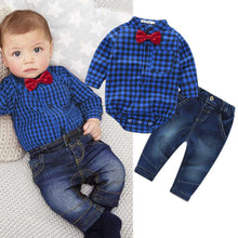 Load image into Gallery viewer, Plaid Shirt + Jeans
